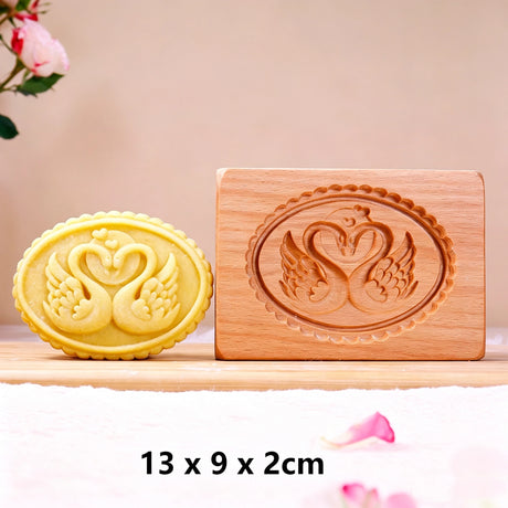 Farmhouse Wooden Cookie Moulds Baking Tools Gift for Bakers