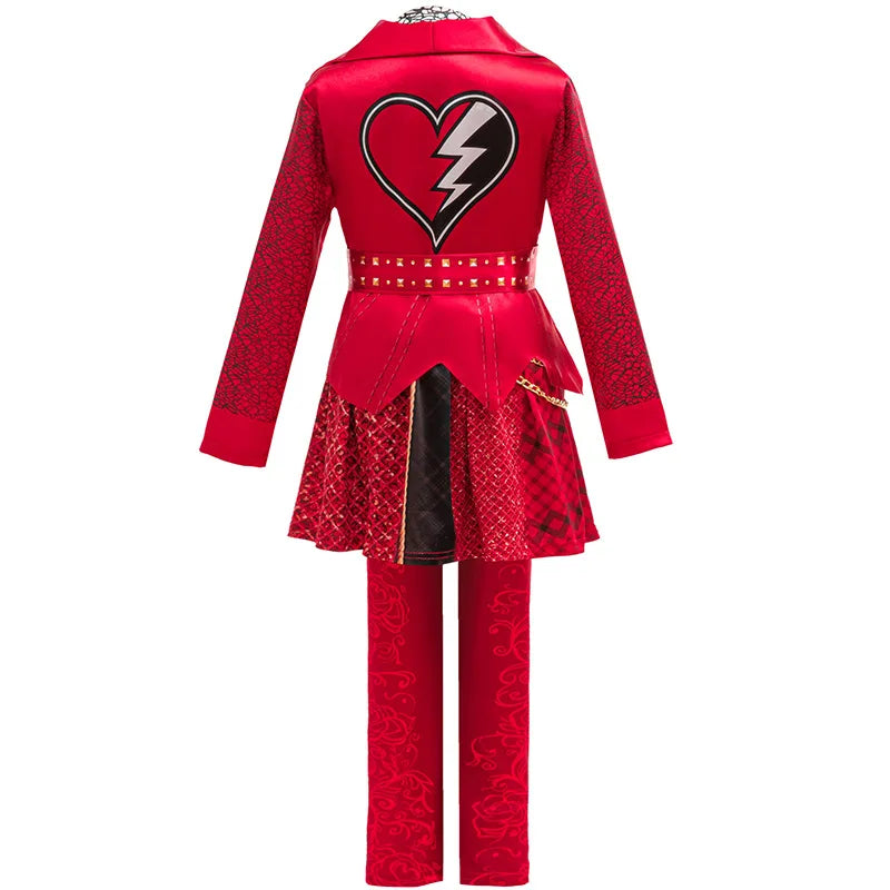 Descendants Cosplay Red Pink Chloe Kids Clothes Halloween Book Week Costumes