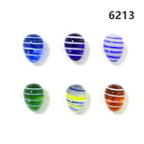 Six Mini Murano Glass Easter Eggs Handmade Oval Glass Decor