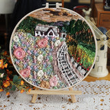 DIY Floral Landscapes Beginner Embroidery Set With Hoop DIY Craft Kits