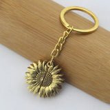 You Are My Sunshine Keyring Open Locket Sunflower Pendant