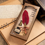 Feather Quill Pen and Ink Set Dip Calligraphy Writing Set with 5 Replacement Nibs Pen Holder