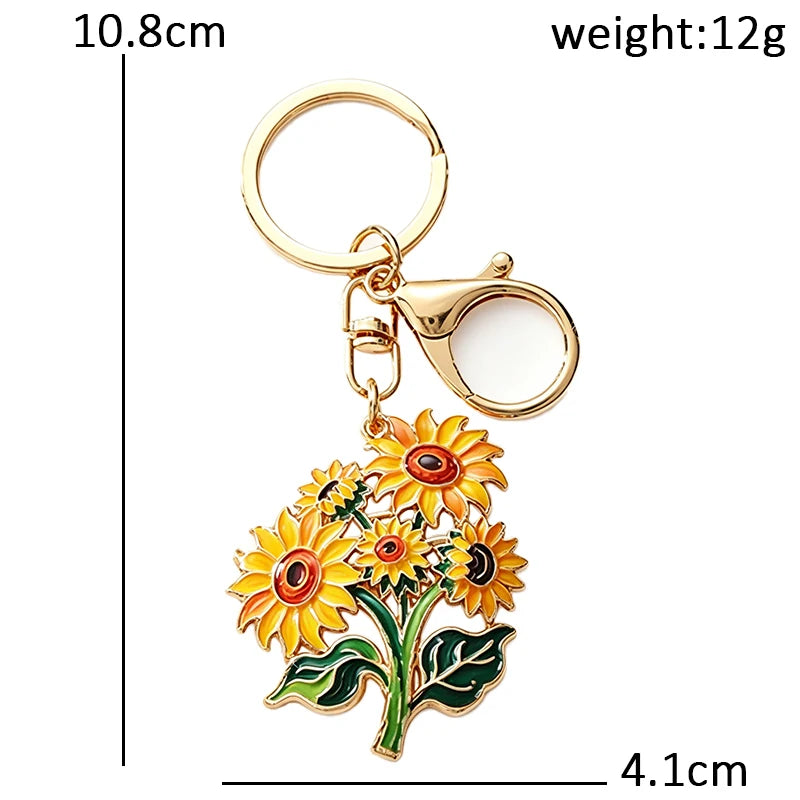 Sunflowers Keychain Key Charms Gift Idea