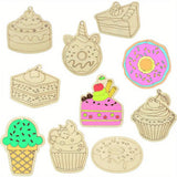 20Pcs Wooden Cupcake Ornaments Donut Unpainted Wood Crafts Project