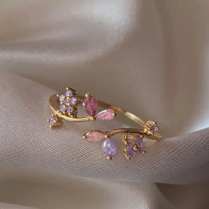 Sweet and Dainty Colourful Zircon Rings Gift Idea