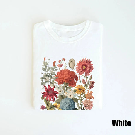 Wildflowers Cottagecore T-Shirt Cotton Tee Shirt