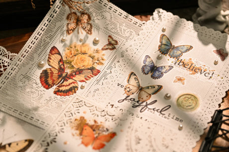 Vintage Big Butterfly RUB ON Transfer Stickers Scrapbooking DIY Craft Supplies Junk Journaling
