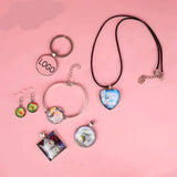 Ten Heart Cabochon Pendant Bases 25mm Alloy Bezel Trays DIY Jewellery Making Supplies