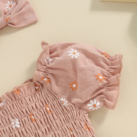 Valentines Day Easter St Patricks Christmas Baby Girls Heart Print Romper with Headband