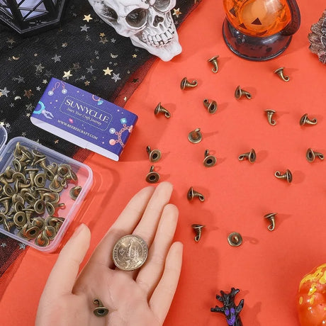 1 Box 60Pcs Witch Hat Charms Metal Antique Bronze Wizard DIY Decor Jewellery Making