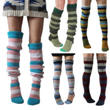 Striped Knitted Wool Long Socks