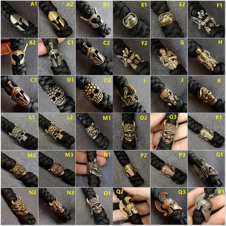Warriror Helmets Paracord Beads Lanyard Dreadlock Beard Bead
