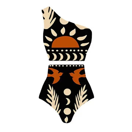 Island Graphic Summer Swimsuits Cover Up Pants Skirts Swimwear