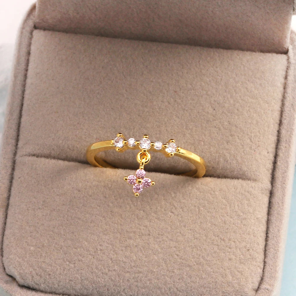 Sweet and Dainty Colourful Zircon Rings Gift Idea