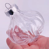 Six Shatterproof Transparent Christmas Decoration Bauble Ball Ornaments 80mm