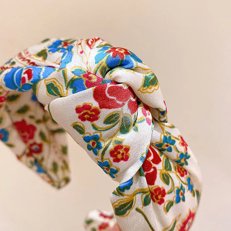 Bohemian Floral Satin Knot Headbands