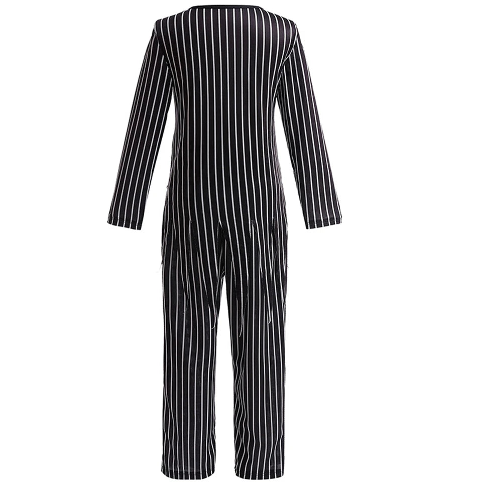 Children's Halloween Cosplay Nightmare Before Christmas Costumes Kids Girls Sally Dress Boys Skeleton Jack Clothing Set