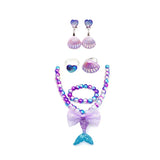 Mermaid Accessories Gloves Wand Crown Jewellery Set Wig Necklace Braid Cosplay Halloween Birthday Party