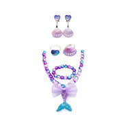 Mermaid Accessories Gloves Wand Crown Jewellery Set Wig Necklace Braid Cosplay Halloween Birthday Party
