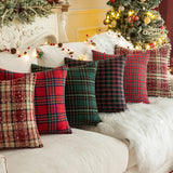 Christmas Plaid Cushion Pillow Covers Plush Pillows for Couch Sofa Living Room Decoration Nordic Home Decor