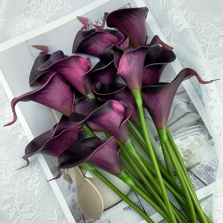 10PCS Calla Lily Bouque Artificial Flowers Mother's Day Easter Wedding Party Home Room Table Decoration