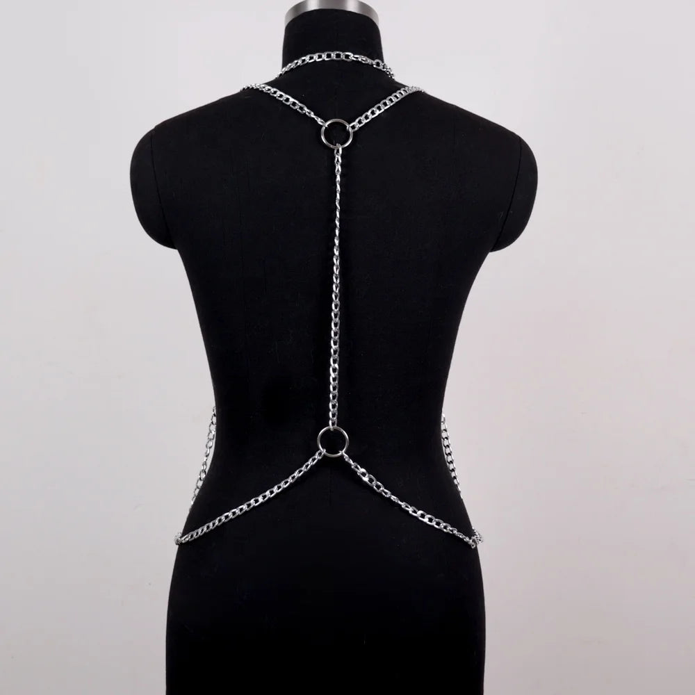 Multi-Layer Metal Body Chain Chest Harness