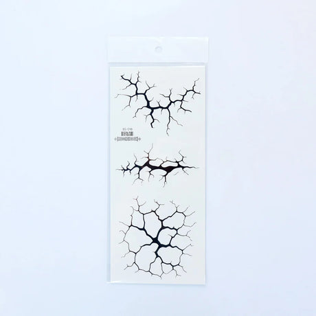 Black Lightning Line 2 Sheets Large Temporary Tattoo Stickers Halloween Body Decals Costume Party