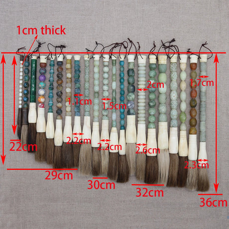 Decorative Pearl and Stone Calligraphy Artist Brushes