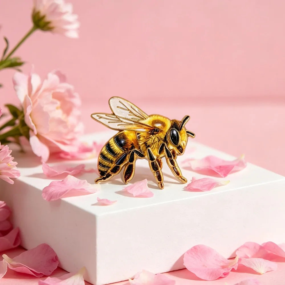 Enamel Bee Brooch Insect Lapel Pins