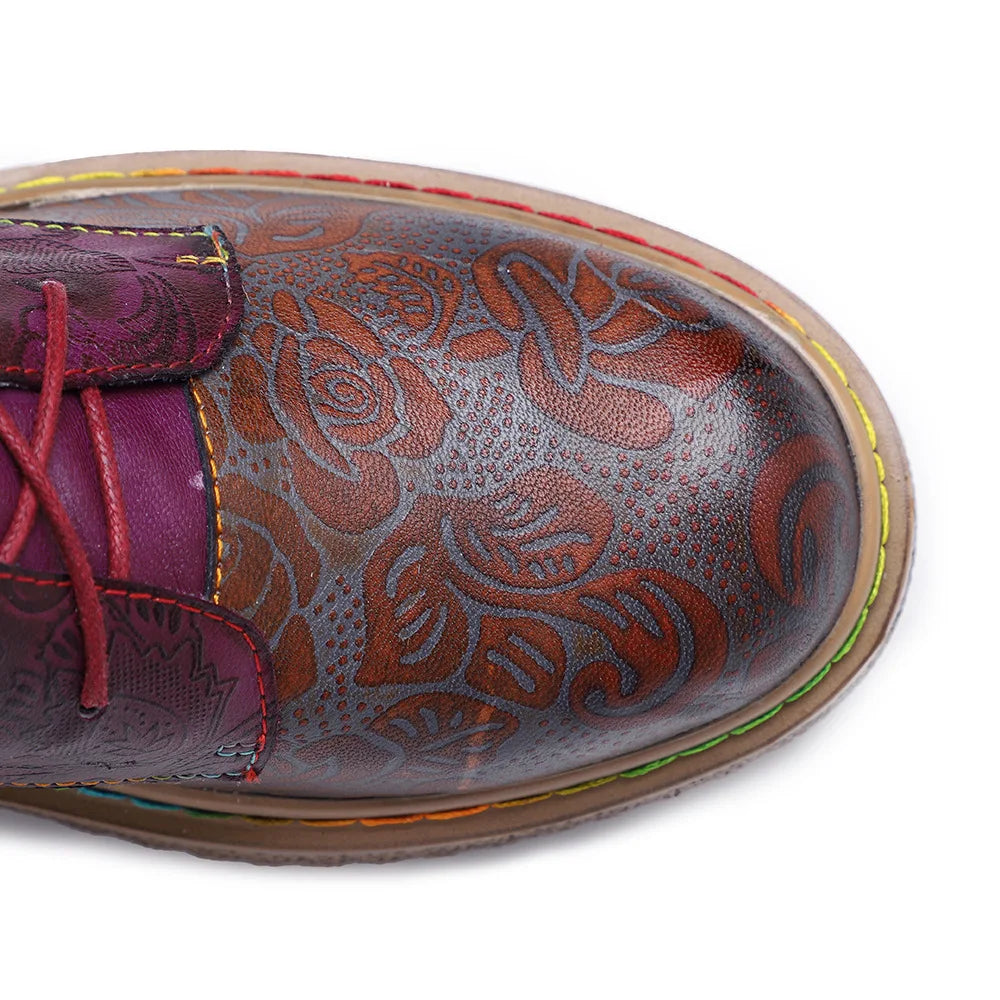 Wanda's Purple Genuine Leather Motorcycle Boots