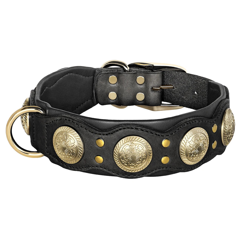 Roman's Genuine Leather Dog Collar Medieval Cosplay Pet Accessories