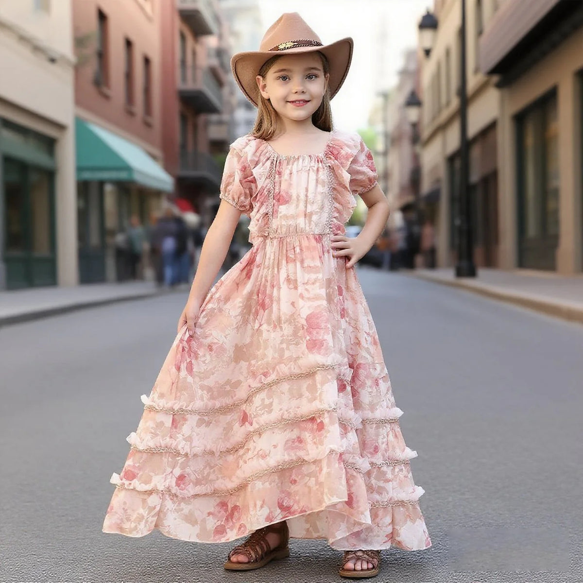 Summer Girl's Photoshoot Worthy Floral Maxi Dress