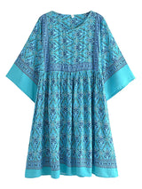 Mahleah's Boho Cotton Mini Dress Long Top