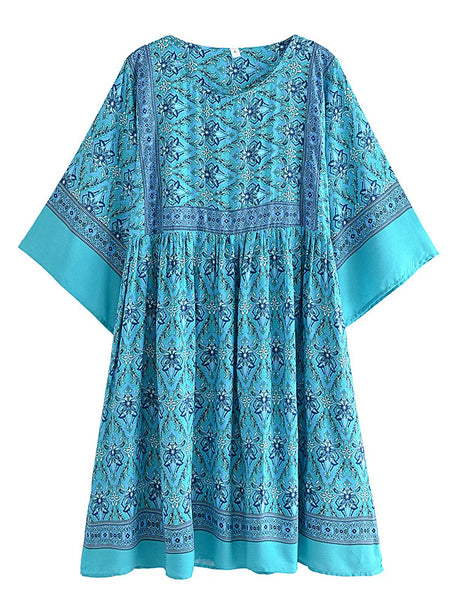 Mahleah's Boho Cotton Mini Dress Long Top