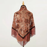 140X70 Cm Velvet Shawl Tassel Scarf Pashmina Stole