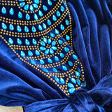 Royal Peacock Velvet Dress