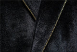 Plush Velvet Suit Two-piece Mens Party Suits Double Breasted Tuxedo Blazers & Pants