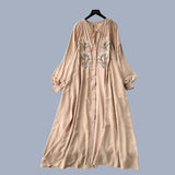 Olive's Embroidered Long Sleeve Shirt Dress