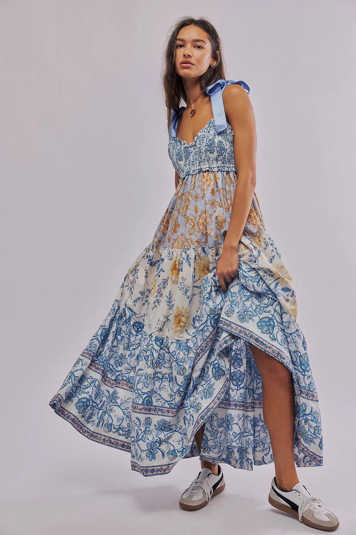 Ari's Boho Maxi Dresses 9 Colours Vintage Floral Print Summer Dress