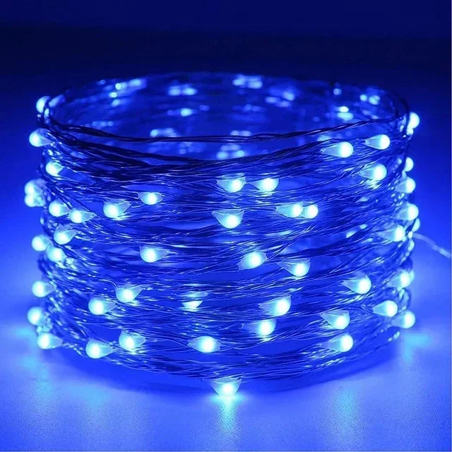 1m-30m Copper Wire LED String Light 8 Colours Fairy Lights Battery Powered