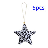 5pcs Christmas Velvet Star Ornaments Xmas Tree Hanging Decorations