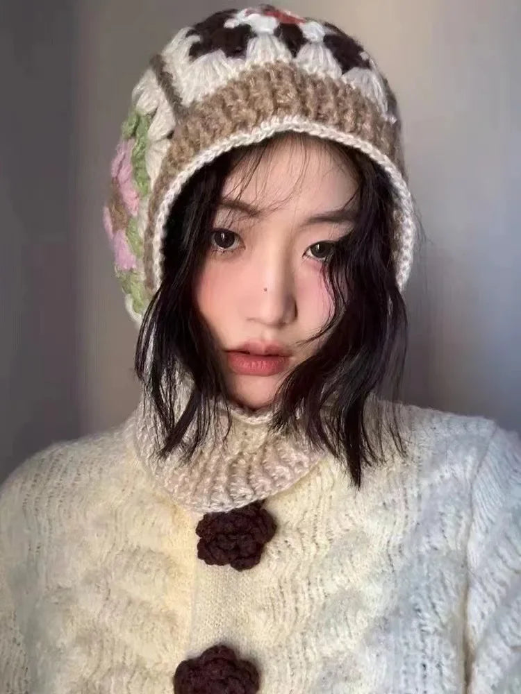 Handmade Crochet Balaclava Hoodie Hats