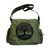 Tree of Life Print Canvas Shoulder Bag Crossbody Messenger Bag
