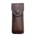 15 CM Pocket Knife Holder Embossed Genuine Leather Scabbard Pocket Knife Sheath Case Belt Holsters