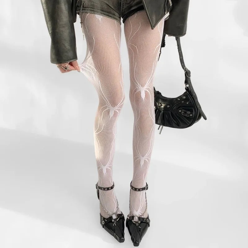 Halloween Spider Web Fishnet Tights Gothic Punk Pantyhose