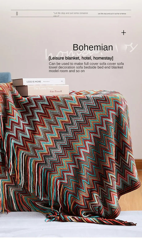 Boho Zig Zag Mexico Baja Blankets