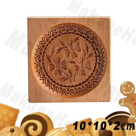 Wooden Cookie Mould Press Baking and Crafts