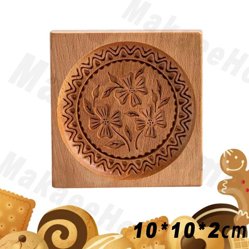 Wooden Cookie Moulds Baking Tools Christmas Easter