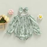 Valentines Day Easter St Patricks Christmas Baby Girls Heart Print Romper with Headband