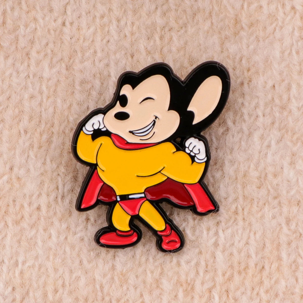 2pcs Mighty Mouse Enamel Pins Brooch Lapel Pins Badge